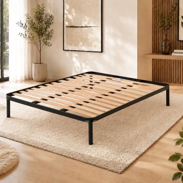 RETE MATRIMONIALE MOD. CLOUD CM 160X190 IN METALLO NERO CON 14 DOGHE