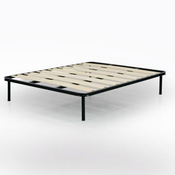 RETE MATRIMONIALE 160X190 IN METALLO NERO CON 7 DOGHE 