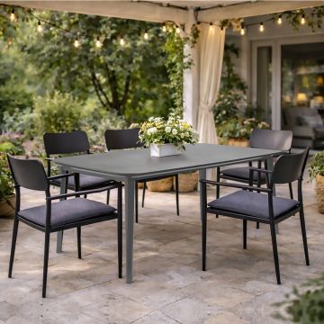 TAVOLO ALL. DA ESTERNO CM 180X100 IN ALLUMINIO ANTRACITE