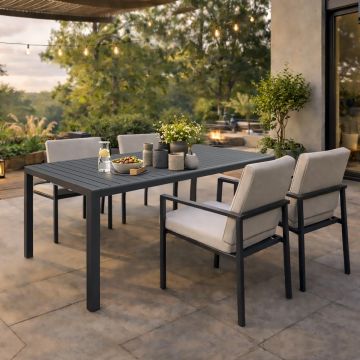 TAVOLO ALL. DA ESTERNO CM 193X100 IN ALLUMINIO ANTRACITE