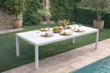 TAVOLO ALL. CM 193X100 IN ALLUMINIO BIANCO 