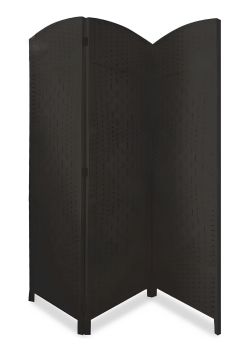 PARAVENTO NERO IN FOGLIE DI MAIS 135X2.5 H 180CM