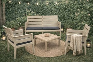 GRANDSOLEIL - SALOTTO DA ESTERNO MOD. PANKA IN POLIPROPILENE JUTA