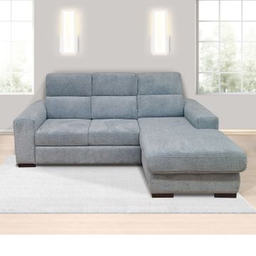 SALOTTO SMART CHAISE LONGUE DX CON CARRELLO ESTRAIBILE IN TESSUTO AVIO