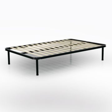 RETE ORTOPEDICA 1 PIAZZA E 1/2 120X190 IN METALLO NERO  CON 13 DOGHE