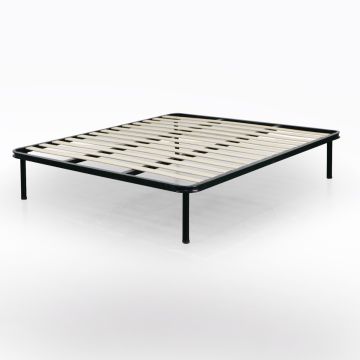 RETE MATRIMONIALE 160X190 IN METALLO NERO CON 13 DOGHE