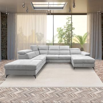 SALOTTO MOD. STELLA ANGOLARE IN TESSUTO GRIGIO CHIARO