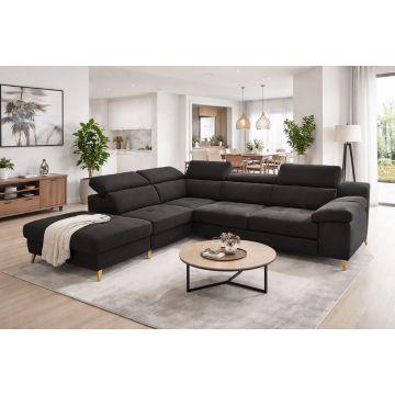 SALOTTO MOD. JACK CON PENISOLA SX IN TESSUTO NERO 