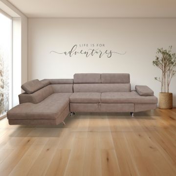 SALOTTO MOD.RIO PEN.SX C/LETTO C/CONT TESS.MOZART COL.93 TAUPE