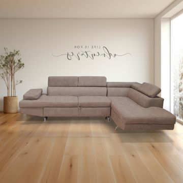 SALOTTO RIO CON PENISOLA DX IN TESSUTO TAUPE