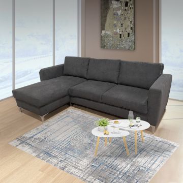 SALOTTO MOD.FLURY PENISOLA REVERSIBILE IN TESSUTO MOSCOW G3801 BLACK