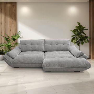 SALOTTO MOD.VIVO MEGASOFA' CON PENISOLA DX IN TESSUTO GRIGIO