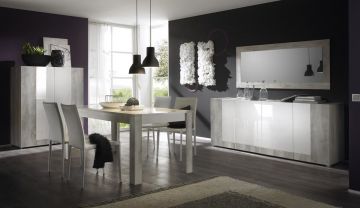 SALA IN LAMINATO PINO CHIARO E BIANCO LUCIDO SALA IN LAMINATO PINO CHIARO E BIANCO LUCIDO