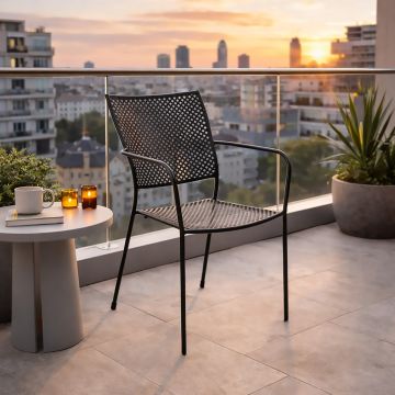 SEDIA DA ESTERNO MOD. MILADY IN FERRO NERO 