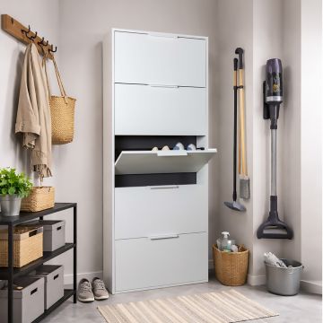 SCARPIERA 5 RIBALTE MOD. ESPRESSO CM 65X15 H.173,5 BIANCO OPACO