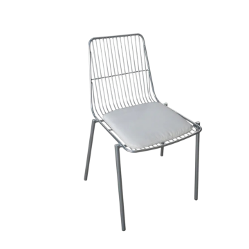 SEDIA IN METALLO SILVER C/CUSCINO CS001