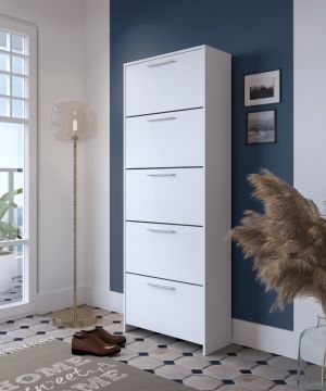 SCARPIERA 5 RIBALTE MOD. ANJA CM 69X28 H. 187 BIANCO