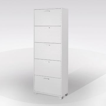 SCARPIERA 5 RIBALTE MOD. QUADRANTE CM 70X29 H.190 BIANCO FIAMMATO