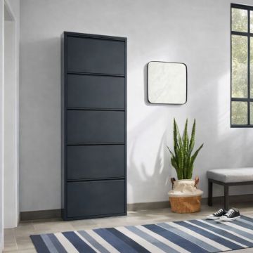 SCARPIERA 5 RIBALTE MOD. CABINET CM 50X15 H. 172 METALLO NERO 