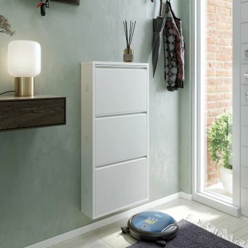 SCARPIERA 3 RIBALTE MOD. CABINET CM 50X15 H.104 IN METALLO BIANCO 