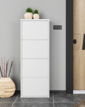 SCARPIERA 4 RIBALTE MOD. CABINET CM 50X15 H.138 IN METALLO BIANCO 