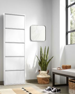 SCARPIERA 5 RIBALTE MOD. CABINET CM 50X15 H.172 IN METALLO BIANCO 