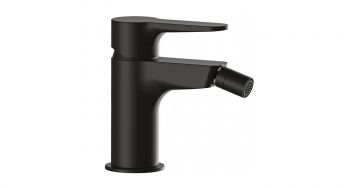 MISCELATORE MONOCOMANDO PER BIDET CON SCARICO NERO SERIE AURORA