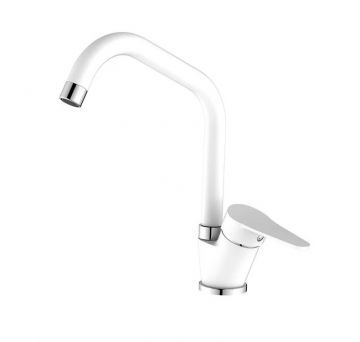 LINEA ALLEN - RUBINETTO LAVELLO BOCCA ALTA BIANCO E CROMO