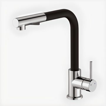LINEA PHOENIX - MISCELATORE MONOCOMANDO LAVELLO NERO E CROMATO