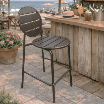 SGABELLO BAR DA ESTERNO CM 48X58 H.113 IN METALLO ANTRACITE