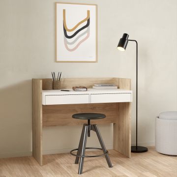 SCRIVANIA MOD. FUNCTION PLUS CM 102.1X55.6 H.88.9 JACKSON HICKORY E BIANCO OPACO