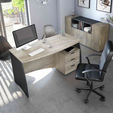 Scrivania bianca 4 cassetti ufficio smartworking 110X60 KimDesk WS