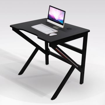 PORTA COMPUTER IN METALLO E MDF NERO CM80X60