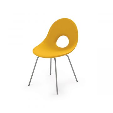 SEDIA CANDY IN ALLUMINIO GIALLO MANGO CON SCOCCA IN POLIETILENE