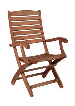 SEDIA CON BRACCIOLI EUCALIPTO CM 52X56 E H 92 