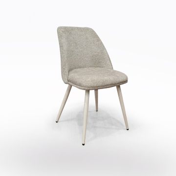 SEDIA MOD. KATE IN METALLO CACHEMIRE E TESSUTO TORTORA