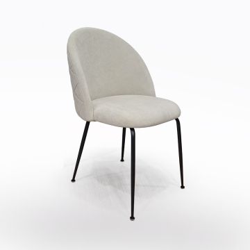 SEDIA MOD. ELISA IN METALLO NERO E TESSUTO AVORIO