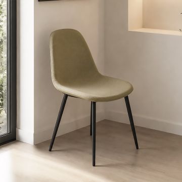 SEDIA MOD. TIKY IN METALLO NERO E TESSUTO CORDA
