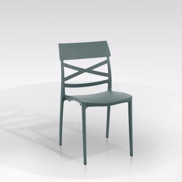 SEDIA FOLK IN POLIPROPILENE GRIGIO METAL