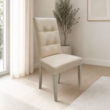 SEDIA MOD. DALLAS IN ECOPELLE BEIGE  