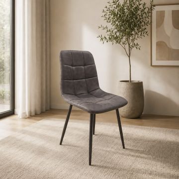 SEDIA MOD. DANIELA IN TESSUTO VINTAGE GRIGIO 