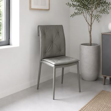SEDIA MOD. CARLA RICOPERTA IN PU GRIGIO SCURO