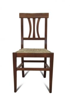 SEDIA ARTE POVERA CON FONDELLO PAGLIA CM 43X44 E H 91 