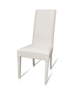 SEDIA IN ECOPELLE BIANCA CM 46X55 E H 99 