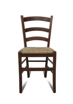 SEDIA MODELLO VENEZIA IN TINTA NOCE CON FONDELLO IN PAGLIA 