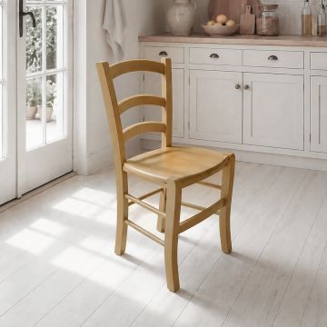 SEDIA MOD. VENEZIA IN LEGNO TINTA ROVERE CON SEDILE IN LEGNO