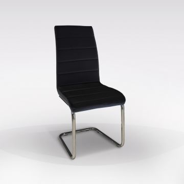 SEDIA ART.C938 ECOP.NERA pl STRUTT. CROMO