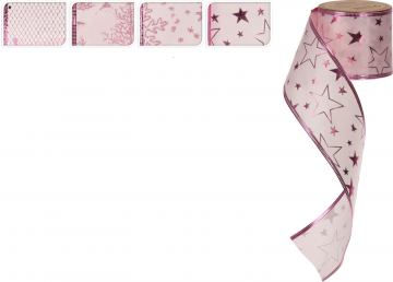 NASTRO REGALO ROSA CON DECORI 6X270CM ASSORTITO