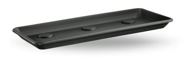 SOTTOFIORIERA RETTANGOLARE ANTHEA IN PLASTICA 100X45CM ANTRACITE