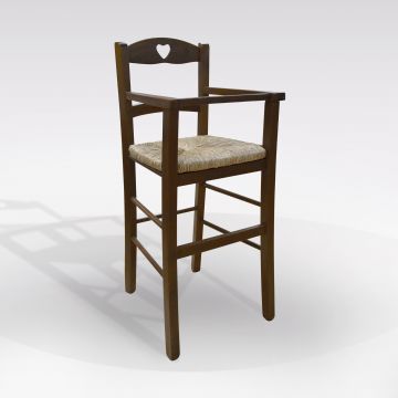 SGABELLO IN LEGNO CON SEDUTA IN PAGLIA